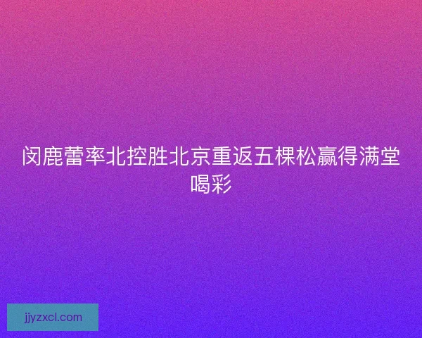 闵鹿蕾率北控胜北京重返五棵松赢得满堂喝彩
